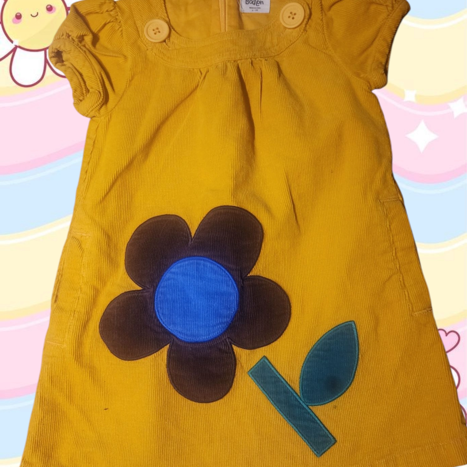 Boden Yellow Pleated Puff Sleeve Sundress